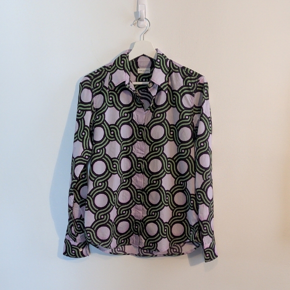 DRIES VAN NOTEN geometric print blouse - size small/36 - Picture 1 of 8